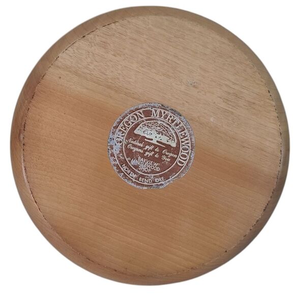 vintage mcm mid century modern oregon myrtlewood candy and nut dish - Picture 2 of 4